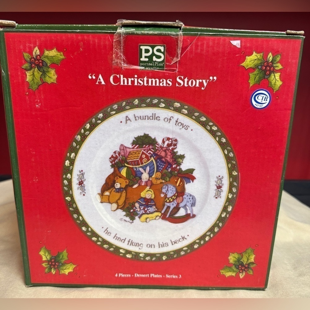 Portmeirion Studio “A Christmas Story” Series 3 Set of 4 Dessert Plates - Picture 7 of 12